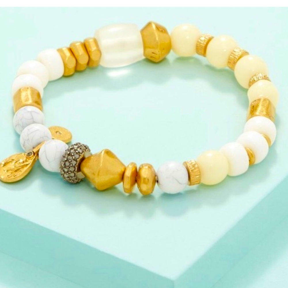 EUC Stella & Dot Anda Stretch Ivory/Gold